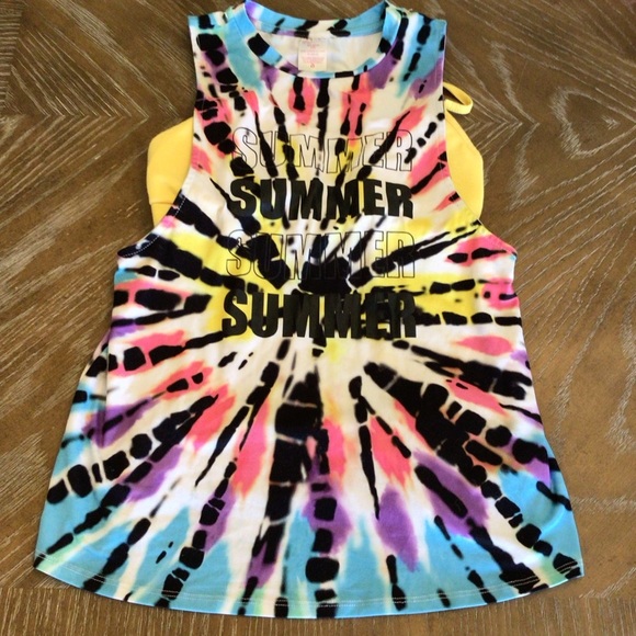No Boundaries Juniors 2pc Tie Dye Muscle Tank & Bralette Top Size XS (1) - Picture 7 of 10
